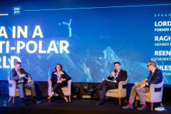 Giles Trendle, Reena Ranger OBE, Raghav Chadha and Lord Simon McDonald at Ideas for India Conference, India Week