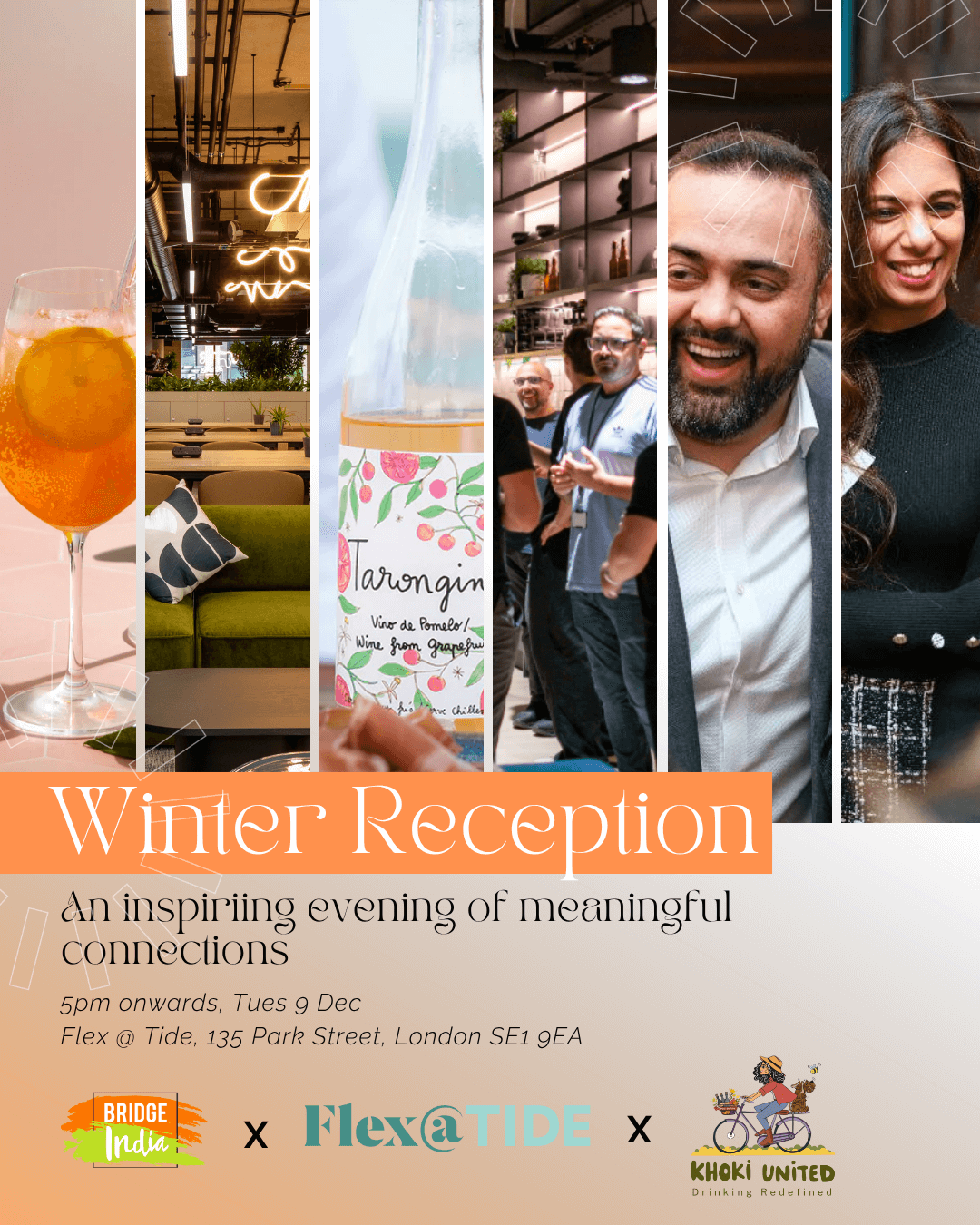 Bridge India Winter Reception at Flex@Tide featuring Khoki United’s low- and no-alcohol wine tasting